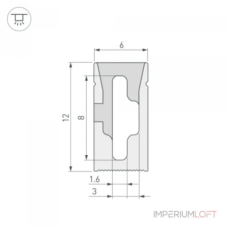 Arlight Силиконовый профиль WPH-FLEX-0612-SIDE-S8-10м WHITE Силикон 040825