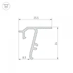 Arlight Профиль STRETCH-SHADOW-TECH-CEIL-2000 BLACK A2-DELTA Алюминий 040704