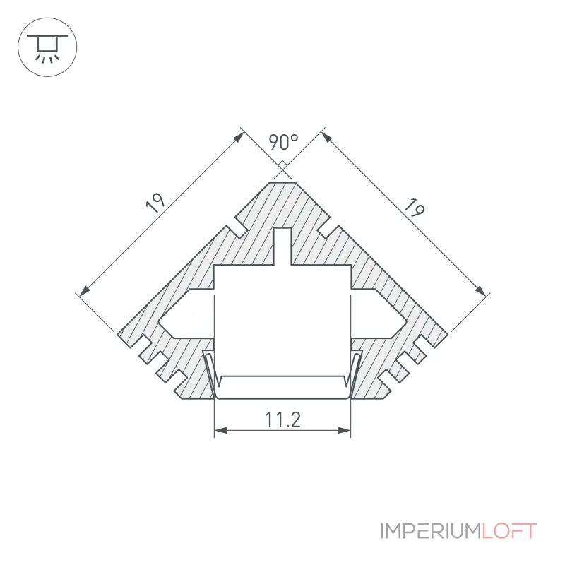 Arlight Профиль PDS45-T-2000 ANOD Алюминий 012092