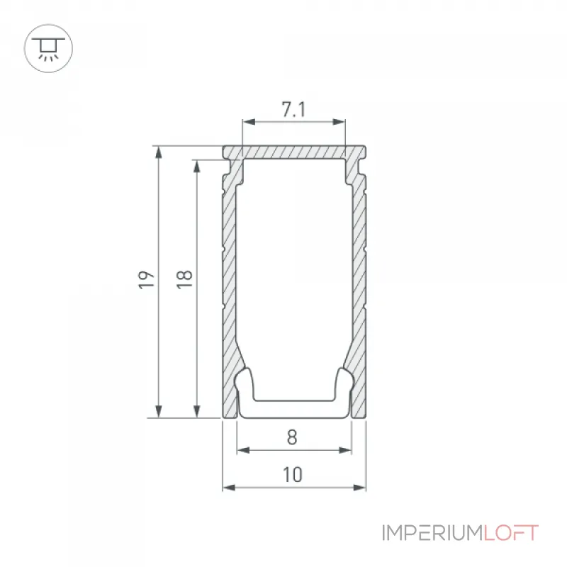 Arlight Профиль LINE-1019-2000 ANOD Алюминий 053426