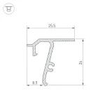 Arlight Профиль STRETCH-SHADOW-TECH-CEIL-2000 BLACK A2-DELTA Алюминий 040704