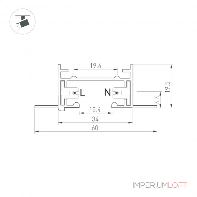 Arlight Трек LGD-2TR-TRACK-F-2000-BK-M C IP20 038673