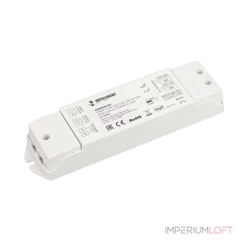 Arlight INTELLIGENT ARLIGHT Конвертер SMART-0-10В-302-72-SH-DRI-PD-SUF 230В 2x20mA TUYA Wi-Fi 2.4G IARL IP20 038156 Arlight INTELLIGENT ARLIGHT Конвертер SMART-0-10В-302-72-SH-DRI-PD-SUF 230В 2x20mA TUYA Wi-Fi 2.4G IARL IP20 038156