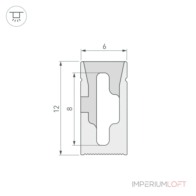Arlight Силиконовый профиль WPH-FLEX-0612-SIDE-S8-10м WHITE Силикон 040825