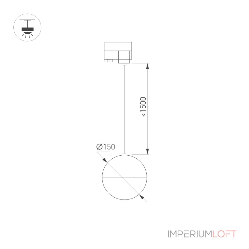 Arlight Светильник LGD-EMISFERO-TRACK-HANG-4TR-R150-11Вт Warm3000 WH 170 deg 230В IP20 035936