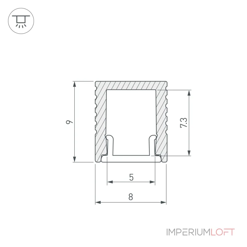 Arlight Профиль SL-MINI-8-2000 ANOD BLACK Алюминий 030514