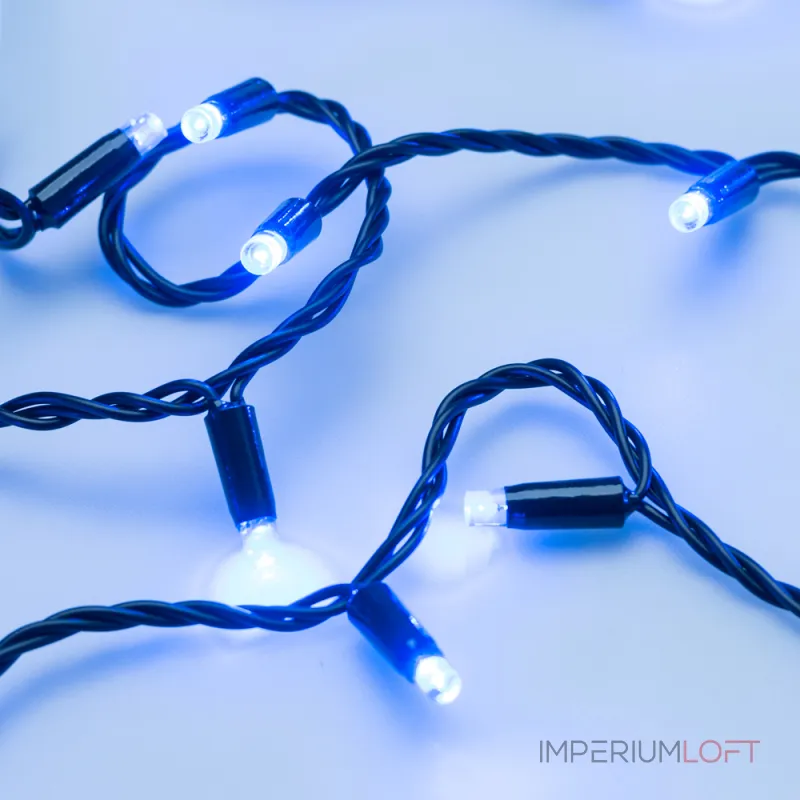 Arlight Светодиодная гирлянда ARD-STRING-CLASSIC-10000-BLACK-100LED-STD BLUE 230В 7Вт Ardecoled IP65 025802