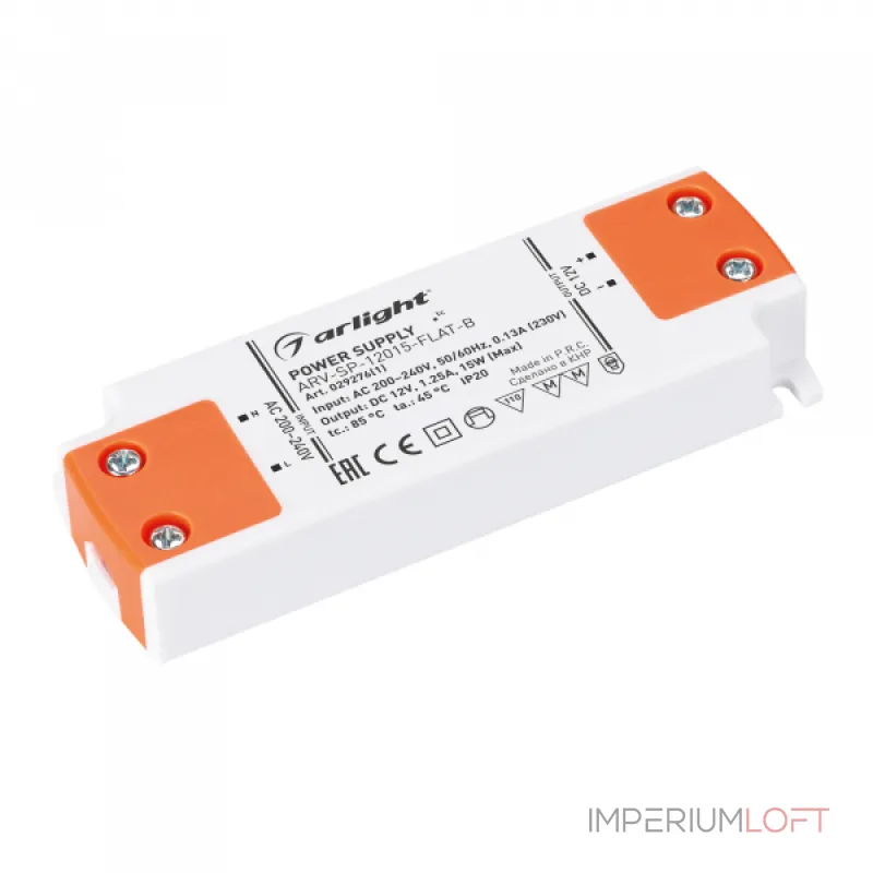 Блок питания ARV-SP-12015-FLAT-B 12В 1.25A 15Вт Arlight IP20 029276(1)