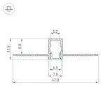 Arlight Профиль SL-LINIA8-FANTOM-2000 ANOD Алюминий 034986