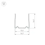 Arlight Профиль гибкий ARL-MOONLIGHT-1515-3D-2x500 ANOD Алюминий 029421