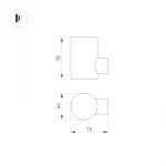 Arlight Светильник LGD-RAY-WALL-R46-3Вт Warm3000 GR 24 deg 230В IP65 033310(1)