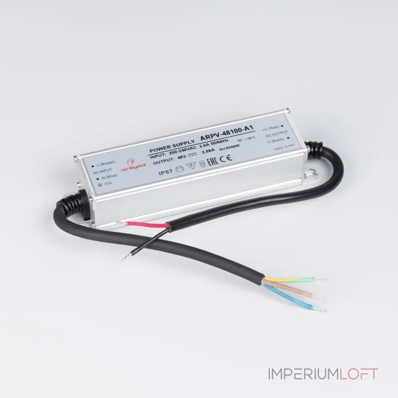 Arlight Блок питания ARPV-48100-A1 48В 2.08A 100Вт IP67 034685 Arlight Блок питания ARPV-48100-A1 48В 2.08A 100Вт IP67 034685