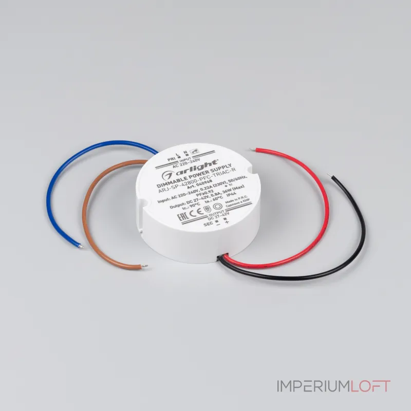 Arlight Блок питания ARJ-SP-42800-PFC-TRIAC-R 36Вт 27-42В 800mA IP44 040968 Arlight Блок питания ARJ-SP-42800-PFC-TRIAC-R 36Вт 27-42В 800mA IP44 040968