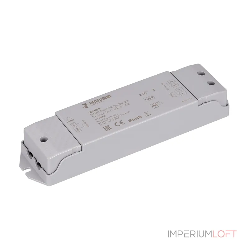 INTELLIGENT ARLIGHT Диммер SMART-PWM-102-72-CDW-SUF 12-36В 2x5A TUYA BLE 2.4G IARL IP20 038183