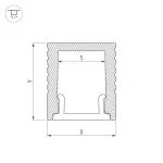 Arlight Профиль SL-MINI-8-2000 ANOD BLACK Алюминий 030514
