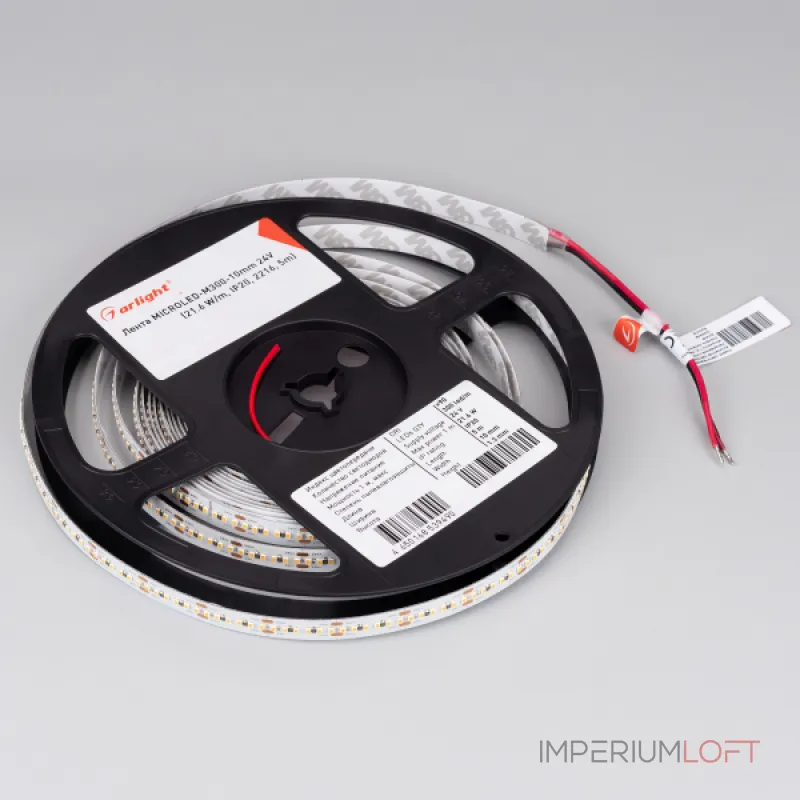 Arlight Лента MICROLED-M300-10mm 24В Day5000 21.6В/м IP20 2216 5м 21.6 Вт/м IP20 023588(1)