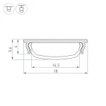 Arlight Профиль ARH-BENT-W18-2000 ANOD BLACK Алюминий 039588