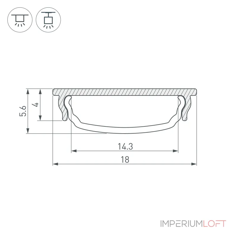 Arlight Профиль ARH-BENT-W18-2000 ANOD BLACK Алюминий 039588