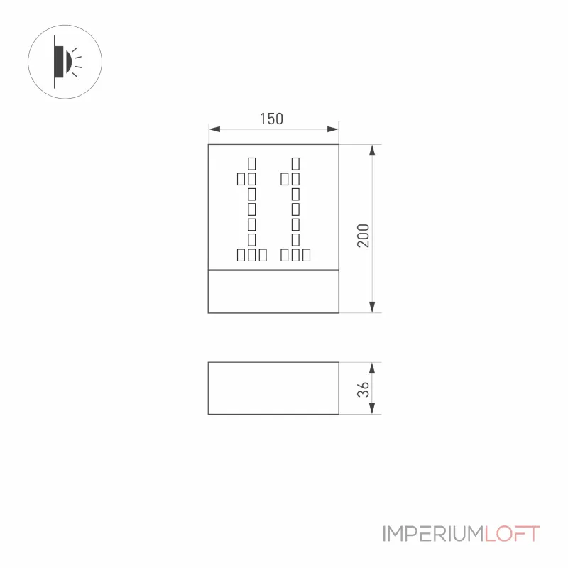 Arlight Светильник LGD-SIGN-WALL-S150x200-3Вт Warm3000 RS 148 deg 230В IP54 030022