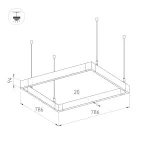 Arlight Светильник ALT-LINEAIR-QUADRAT-FLAT-UPDOWN-DIM-785-110Вт Warm3000 BK 100 deg 230В IP20 040634
