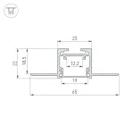 Arlight Профиль SL-LINIA20-FANTOM-2500 BLACK Алюминий 039071