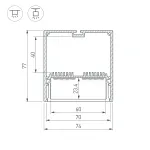 Arlight Профиль SL-LINE-7477-2000 BLACK Алюминий 029939