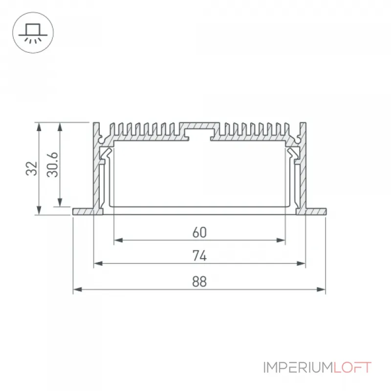 Arlight Профиль с экраном SL-LINIA88-F-2500 ANOD+OPAL Алюминий 020471 Arlight Профиль с экраном SL-LINIA88-F-2500 ANOD+OPAL Алюминий 020471