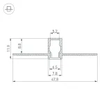 Arlight Профиль SL-LINIA8-FANTOM-2000 ANOD Алюминий 034986