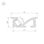 Профиль SL-BEVEL-W21-F-2000 ANOD BLACK Arlight Алюминий 048997