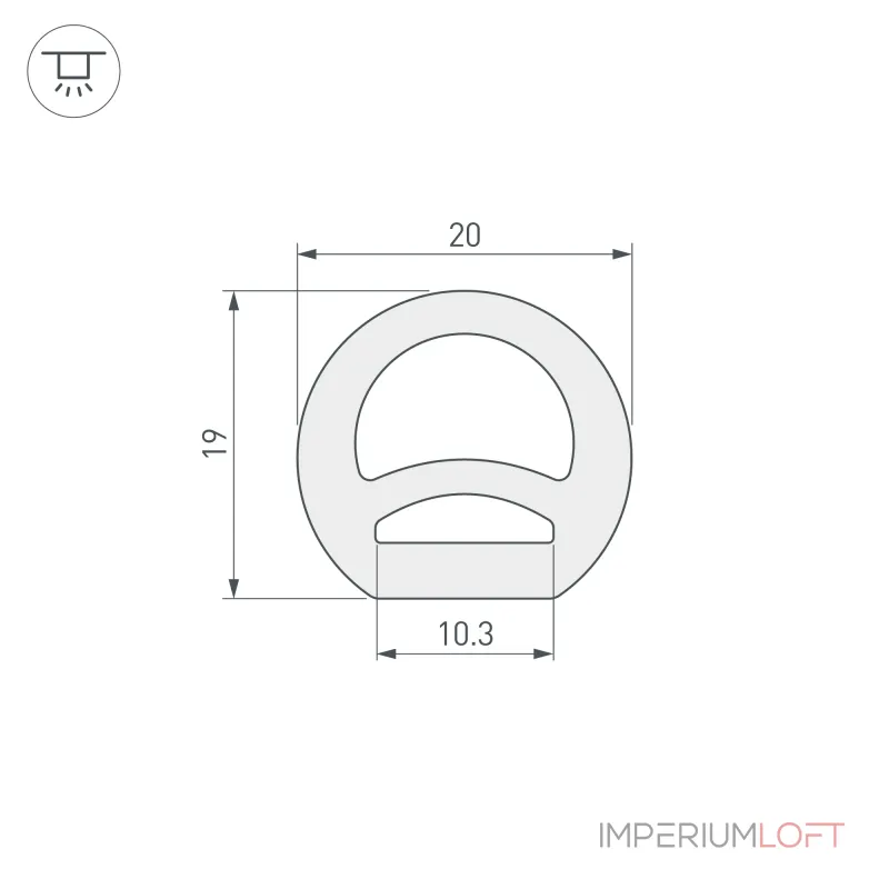 Arlight Силиконовый профиль WPH-FLEX-D20-TOP-S10-5м WHITE Силикон 040272
