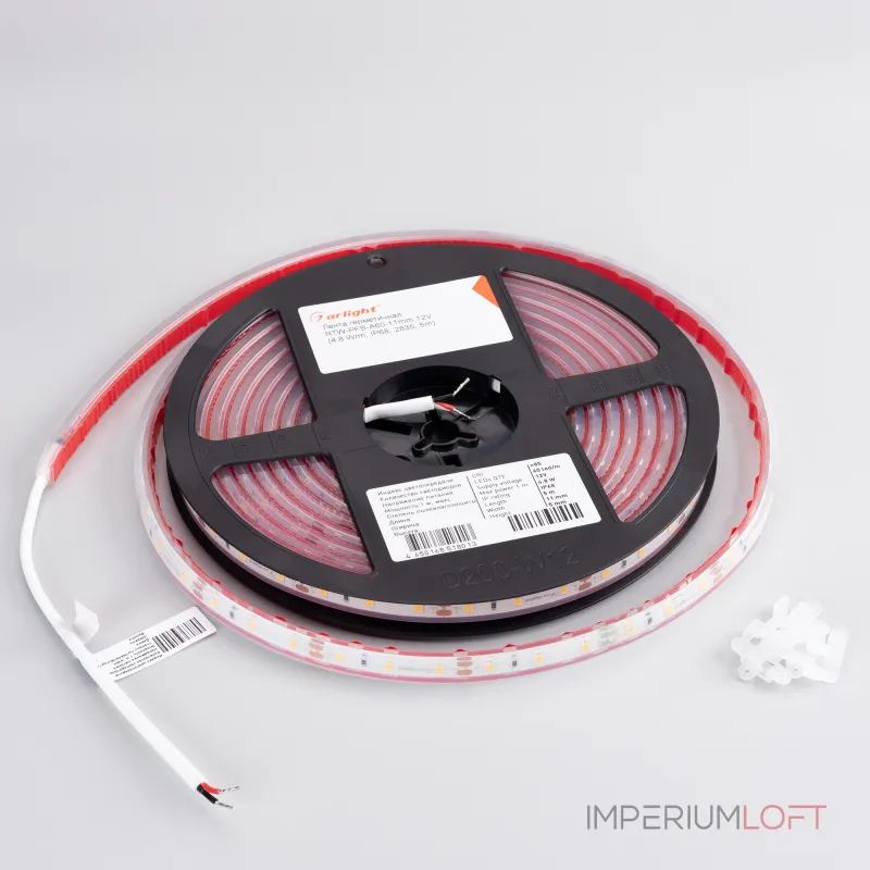 Arlight Лента герметичная RTW-PFS-A60-11mm 12В White6000 4.8 В/м IP68 2835 5м 034006