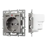 Arlight Механизм розетки с USB зарядкой SCT-MUAA-PL-GR 250В 16A 043735