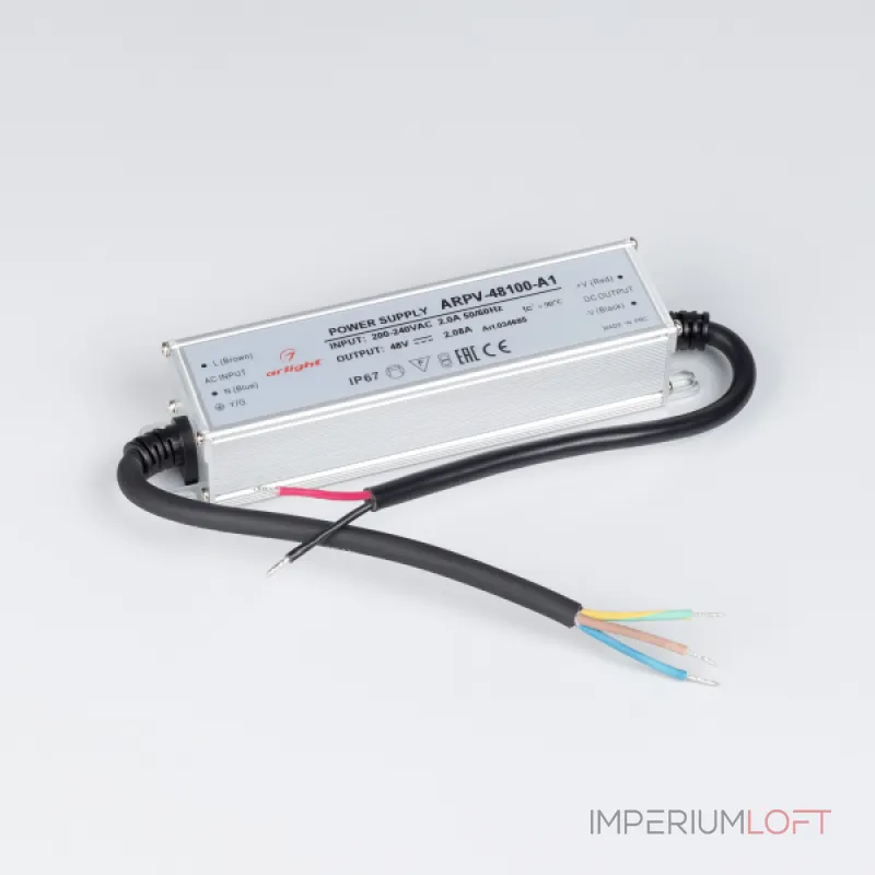 Arlight Блок питания ARPV-48100-A1 48В 2.08A 100Вт IP67 034685 Arlight Блок питания ARPV-48100-A1 48В 2.08A 100Вт IP67 034685