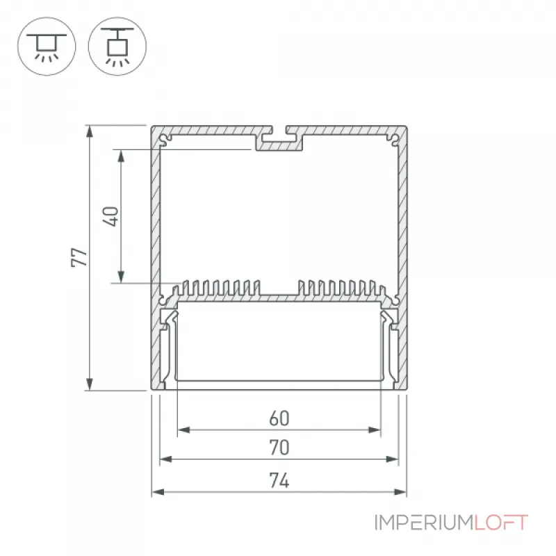 Arlight Профиль SL-LINE-7477-2000 BLACK Алюминий 029939