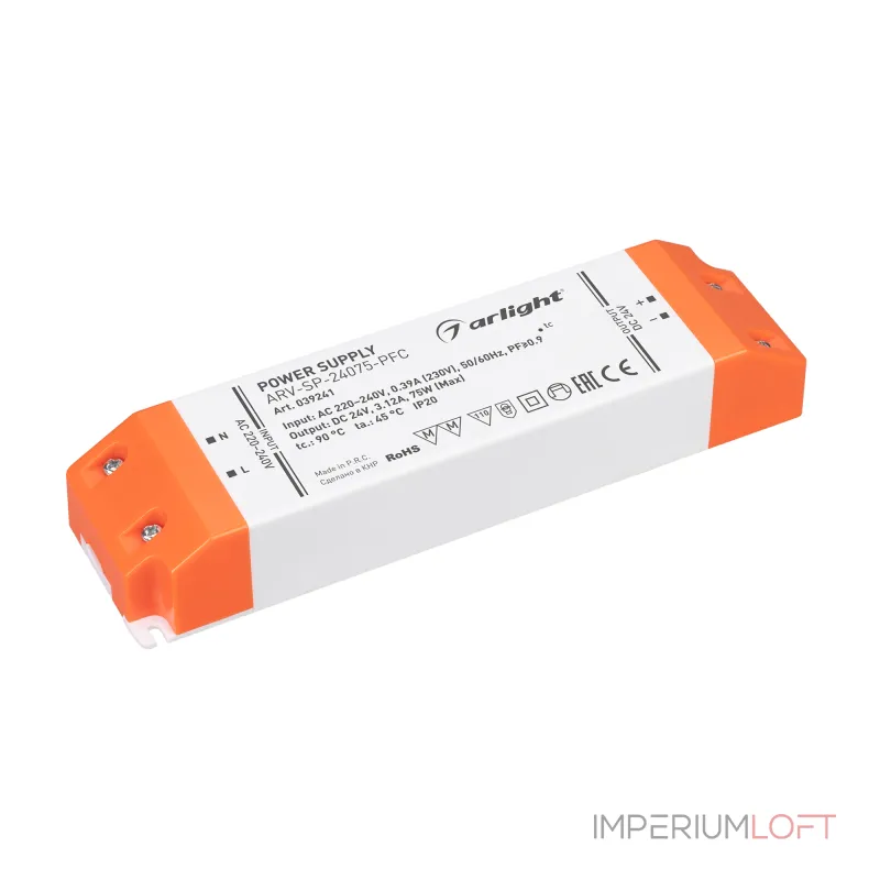 Arlight Блок питания ARV-SP-24075-PFC 24В 3.12A 75Вт IP20 039241
