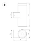 Arlight Светильник LGD-RAY-WALL-TWIN-R65-2x12Вт Day4000 GR 6 deg 230В IP65 044232