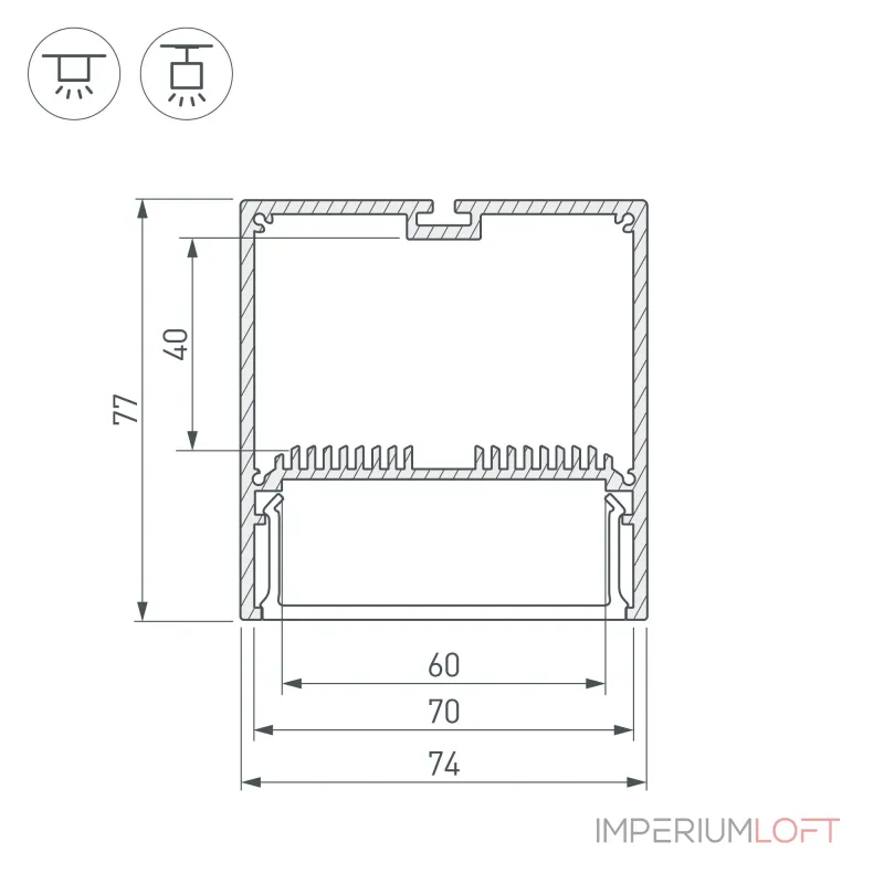 Arlight Профиль SL-LINE-7477-2000 BLACK Алюминий 029939