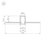 Arlight Профиль SL-LINIA8-FANTOM-2000 ANOD Алюминий 034986