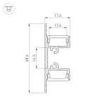 Arlight Профиль ARH-WALL-1849-DUAL-2000 ANOD Алюминий 036339
