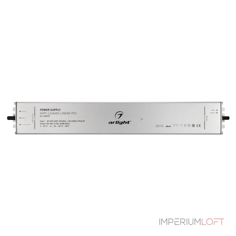 Arlight Блок питания ARPV-LG48400-LINEAR-PFC 48В 8.33A 400Вт IP67 036959 Arlight Блок питания ARPV-LG48400-LINEAR-PFC 48В 8.33A 400Вт IP67 036959