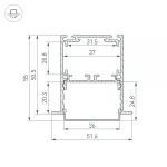 Профиль SL-LINIA52-3L-F-2000 ANOD Arlight Алюминий 044682