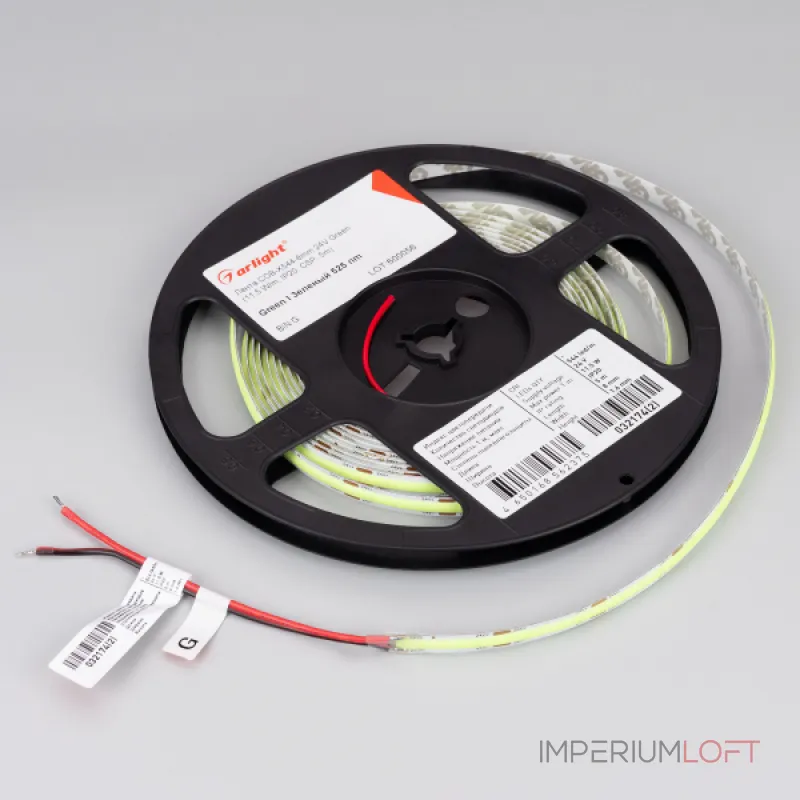 Лента COB-X544-8mm 24В Green 11.5 В/м IP20 CSP 5м Arlight 032174(2)