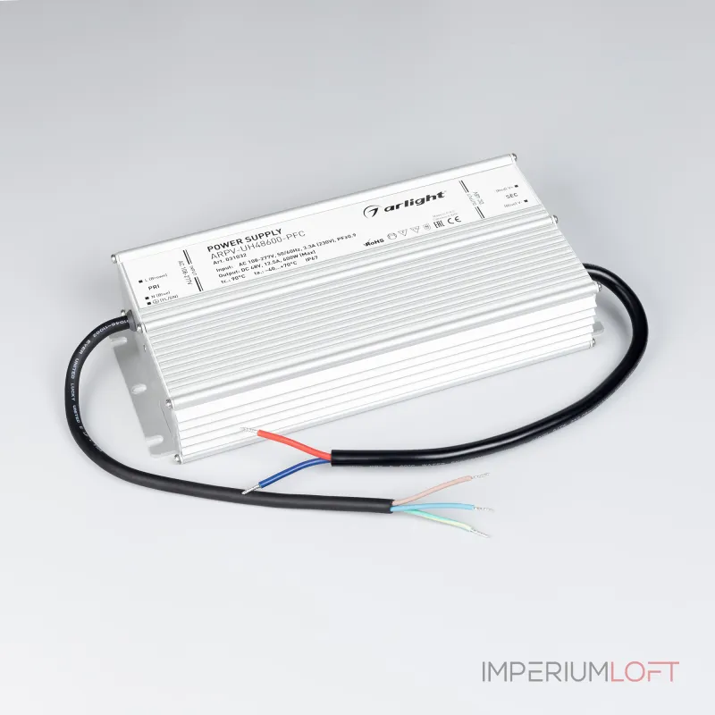 Arlight Блок питания ARPV-UH48600-PFC 48В 12.5A 600Вт IP67 031032