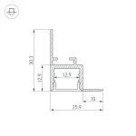 Arlight Профиль ARH-CEIL-S16-2000 ANOD Алюминий 034977
