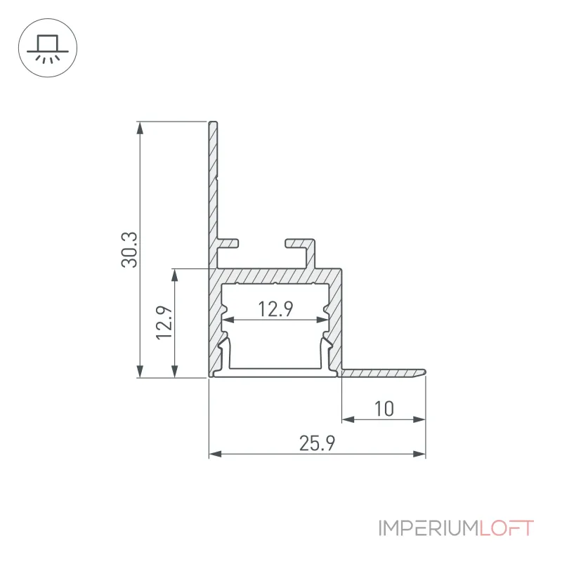 Arlight Профиль ARH-CEIL-S16-2000 ANOD Алюминий 034977