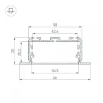 Arlight Профиль KLUS-POWER-W50-FS-2000 ANOD Алюминий 028919