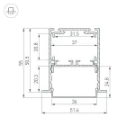 Профиль SL-LINIA52-3L-F-2000 ANOD BLACK Arlight Алюминий 044685