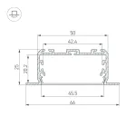 Arlight Профиль KLUS-POWER-W50-FS-2000 ANOD Алюминий 028919