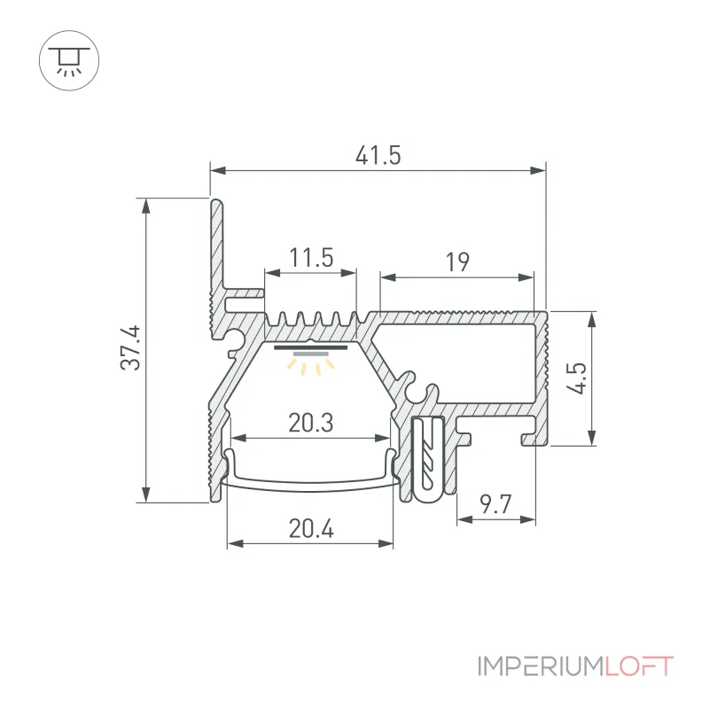 Arlight Профиль STRETCH-20-WALL-D-SIDE-2000 WHITE Алюминий 042945