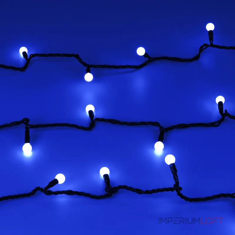 Arlight Светодиодная гирлянда ARD-BALL-CLASSIC-D13-10000-BLACK-100LED BLUE 230В 7Вт Ardecoled IP65 025570
